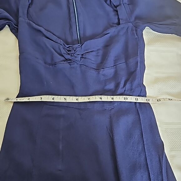 Wilfred Women's Sweetheart Neckline Midi Dress With Front Slit 00 Navy Blue - Picture 11 of 16
